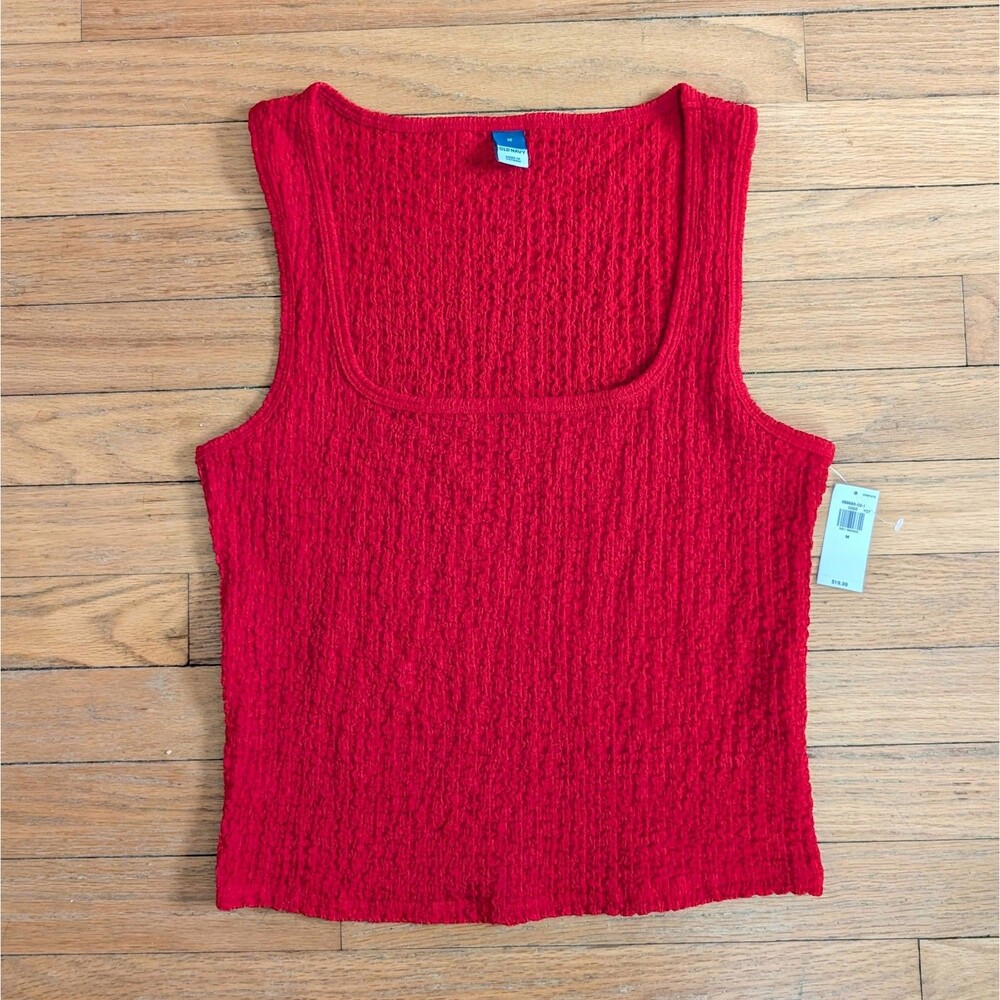 Old Navy NWT Red Popcorn Sleeveless Crop Top